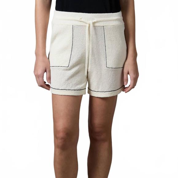 NEW ROBERTO COLLINA women's elastic drawstring waistband shorts in latte